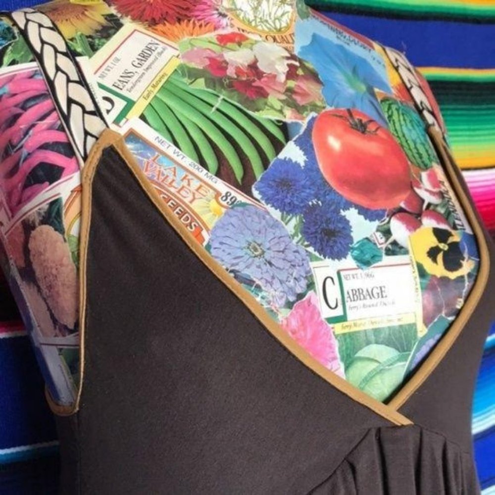 Vena Cava Pleated Silk Strap Pattern Backless Dres - image 2